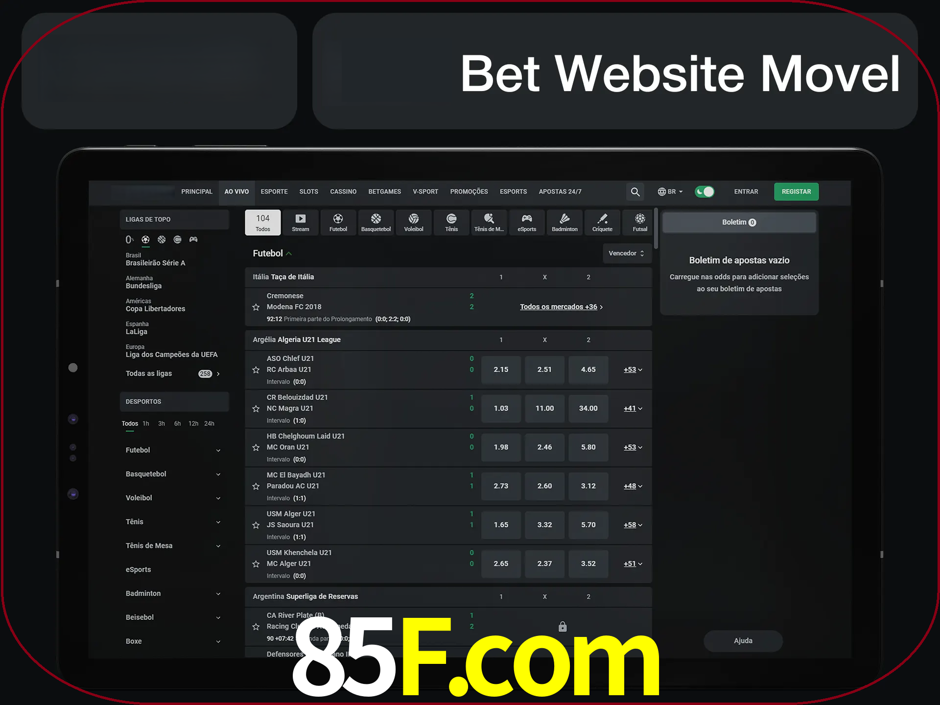 Use nosso website em qualquer dispositivo.